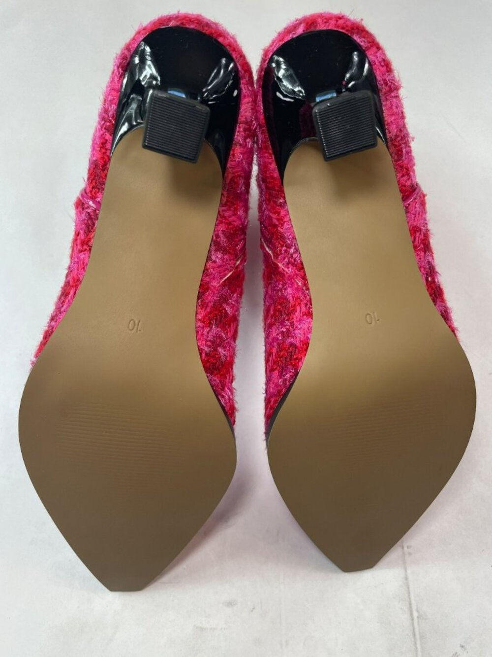 Betsey Johnson Louisa Fuchsia Checkered Knit Boots Pointed Toe Size 10 $129 NWT - Picture 8 of 10